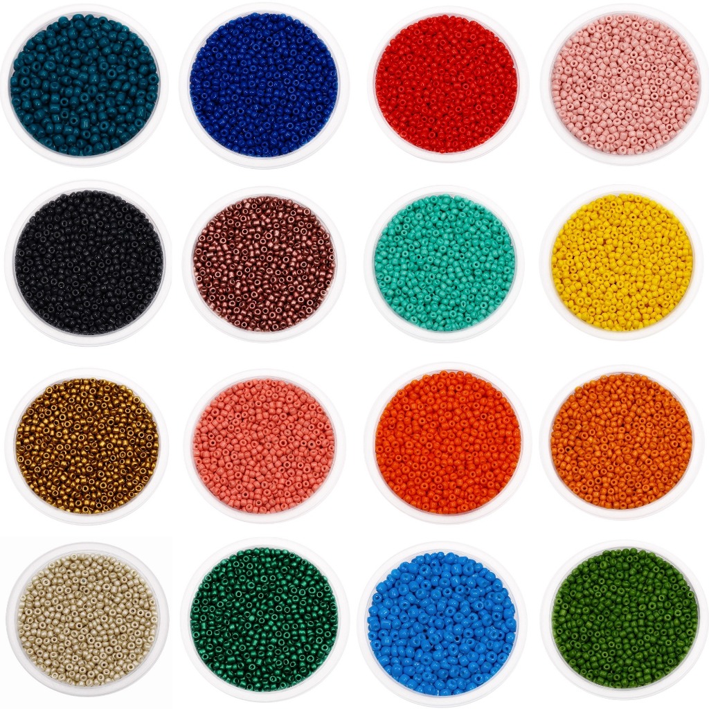 St.kunkka ลูกปัดเม็ดทราย หลายสีลูกปัดแก้ว ลูกปัดทรงกลมขนาดเล็ก 150 ชิ้น 3 มม