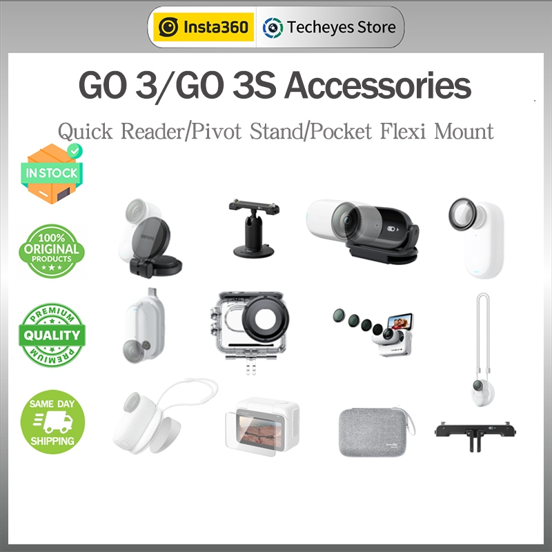 Insta360 GO 3/GO 3S Accessories（Quick Reader/Pivot Stand/Pocket Flexi Mount/Quick Release Mount）