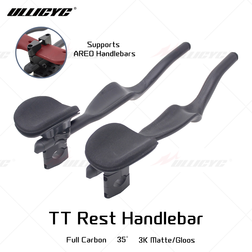Ullicyc จักรยานเสือหมอบ Triathlon Time Trial,3K Full Carbon Matte/Glossy จักรยาน Rest TT Handlebar 35° สําหรับแฮนด์เสริม Aero