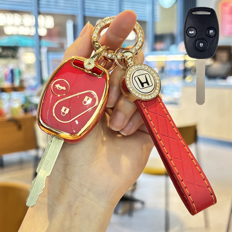 ปลอกกุญแจรถฮอนด้า เคสกุญแจฮอนด้า เหมาะสําหรับพวงกุญแจ Honda JAZZ/CITY/BRIO/CIVIC/ACCORD/CR-V - รูปที่ 3