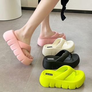 IJ 6CM Flip Flops for Women EVA Thick-Bottom Beach Anti-Slip Slippers
