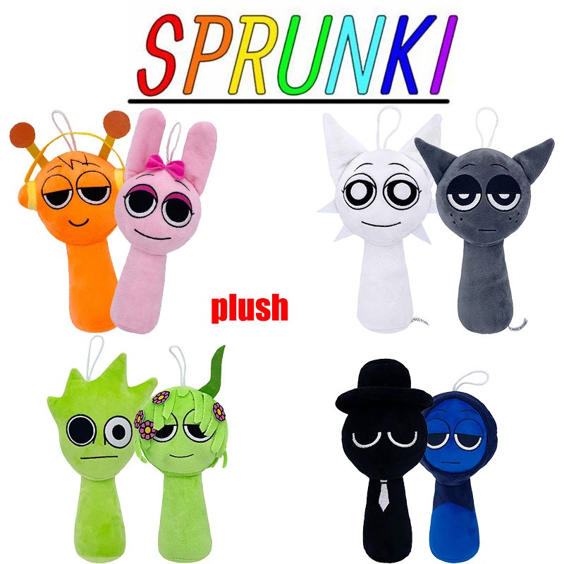 ใหม่ Incredibox Sprunki ของเล่นตุ๊กตาชุด Oren Pinki Venda สีเทาสีดํา Jevin ตุ๊กตาตุ๊กตาและ 108 ชิ้น 