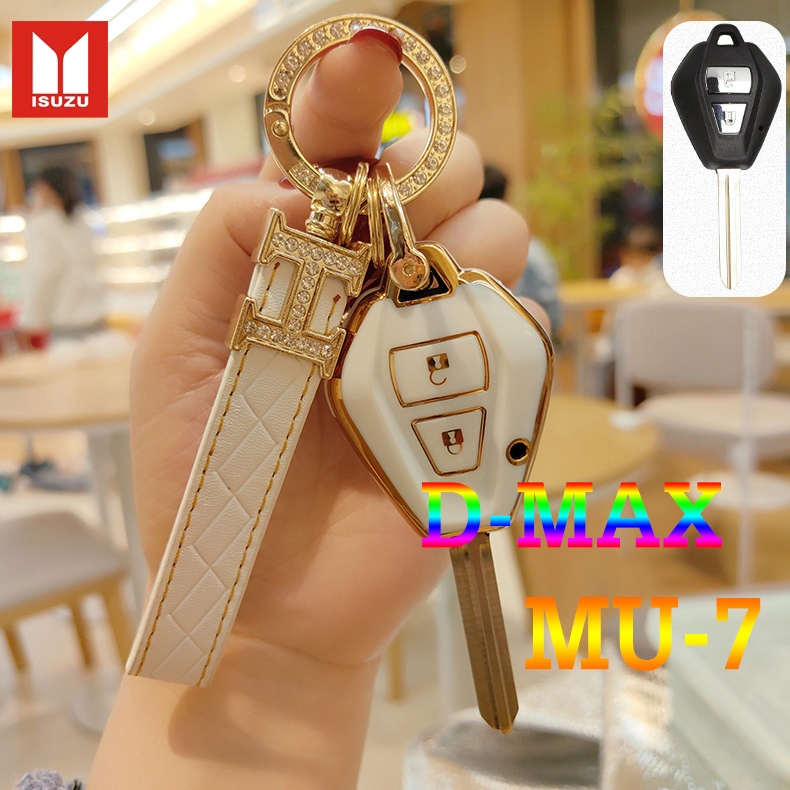 Isuzu พวงกุญแจหุ้มกุญแจรถยนต์ ISUZU เคสกุญแจ เหมาะสําหรับ ISUZU D-MAX/MU-7