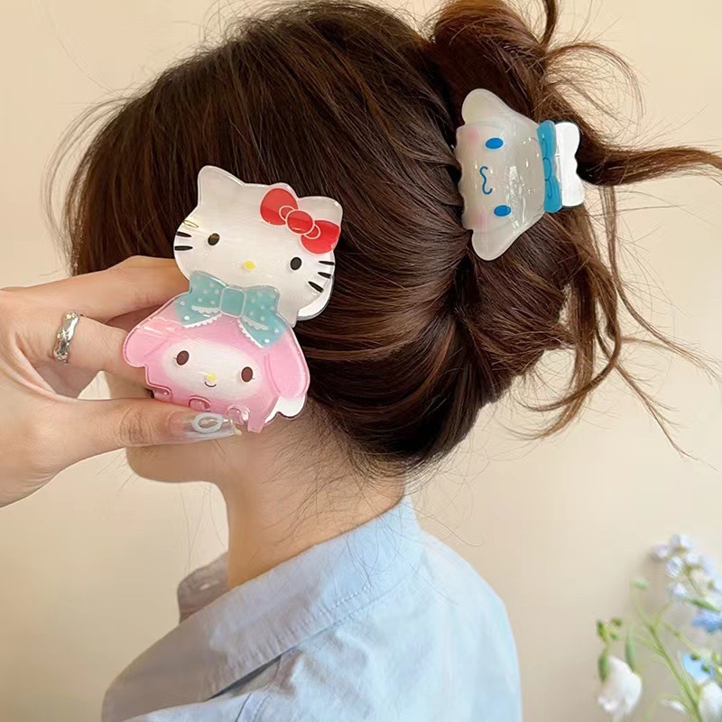 น่ารักสไตล์การ์ตูน Hairpin Kuromi รูปร่างคลิปผมอะคริลิคสําหรับสาว Back Of Head Hair Clamp แฟชั่นอุปกรณ์เสริมผม