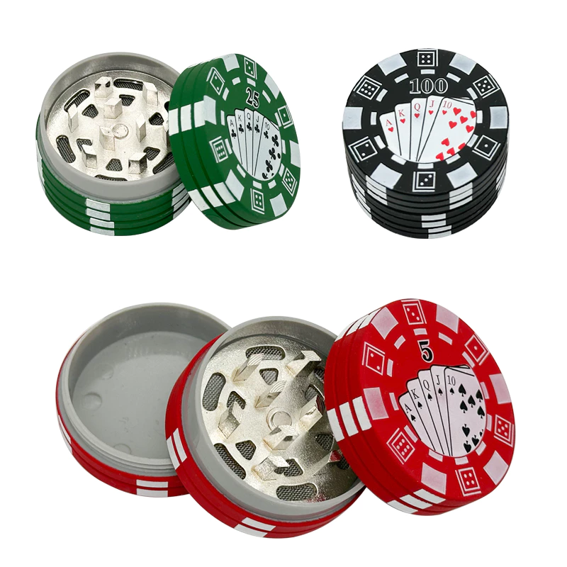 40mm เล่นไพ่สไตล์บด 3 ชั้นโลหะบัตรช่องเสียบเฮิร์บ grinder แบบพกพาเครื่องมือครัวขนาดเล็กของขวัญวันหยุด