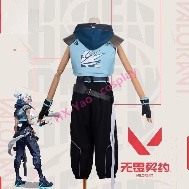 【HX-YAO】Valorant Jett cosplay Valente Jetty คอสเพลย์เกมตัวละครเครื่องแต่งกายประสิทธิภาพ ราคา ถูกที่สุด ดีลบีเคเค แกลเลอรีภาพที่ 5