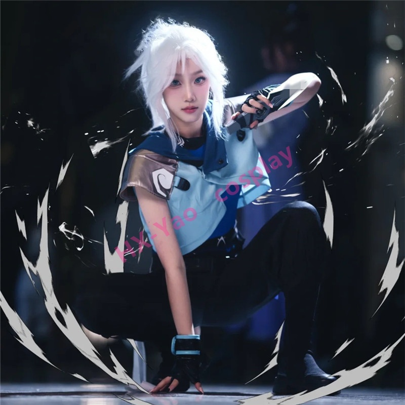 【HX-YAO】Valorant Jett cosplay Valente Jetty คอสเพลย์เกมตัวละครเครื่องแต่งกายประสิทธิภาพ ราคา ถูกที่สุด ดีลบีเคเค แกลเลอรีภาพที่ 8
