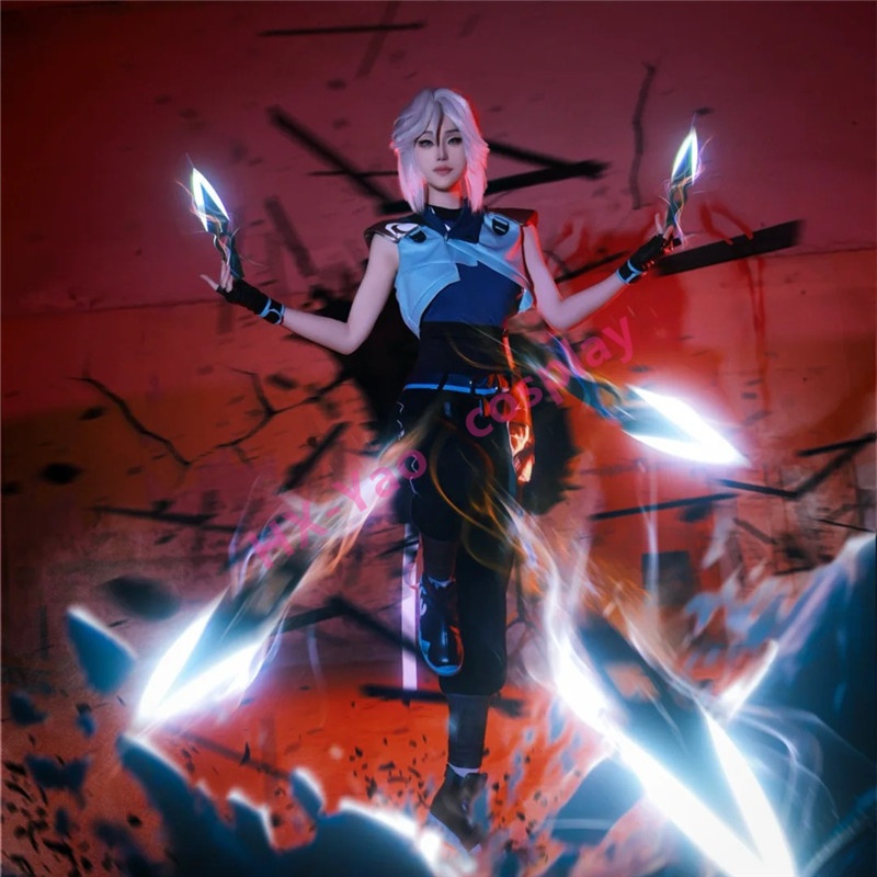 【HX-YAO】Valorant Jett cosplay Valente Jetty คอสเพลย์เกมตัวละครเครื่องแต่งกายประสิทธิภาพ ราคา ถูกที่สุด ดีลบีเคเค แกลเลอรีภาพที่ 3
