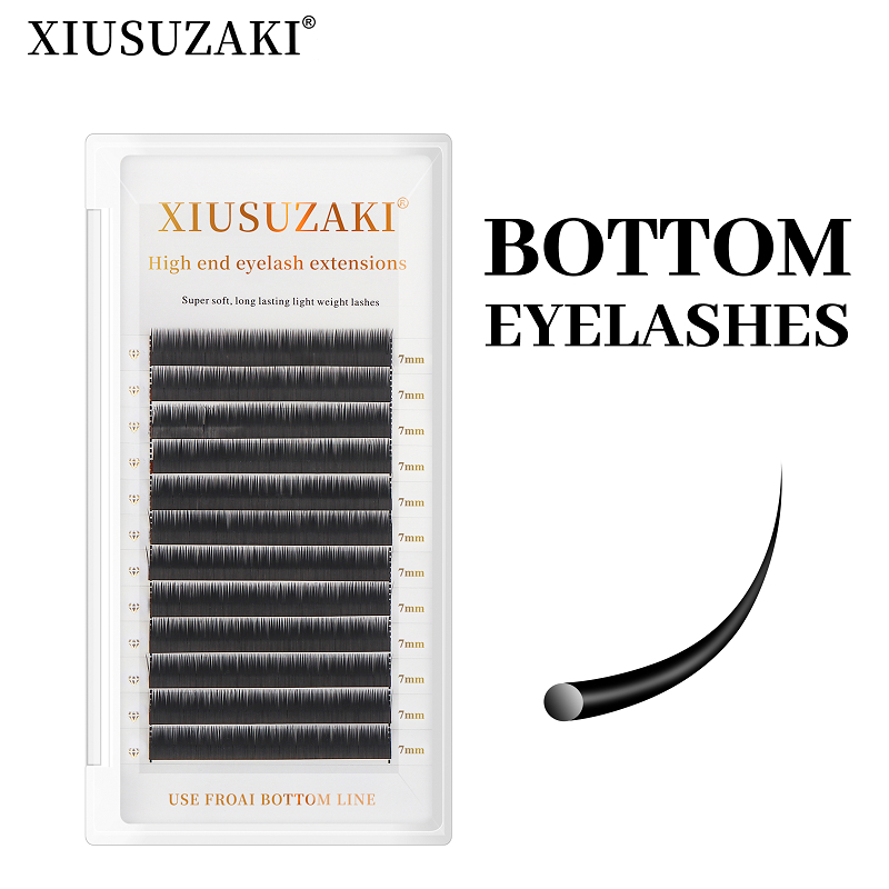 XIUSUZAKI ด้านล่าง Lower Lashes 5-8 มม.ผสมขนาดสั้นภายใต้ขนตา Lower Lashes ธรรมชาติเท็จขนตาขยาย