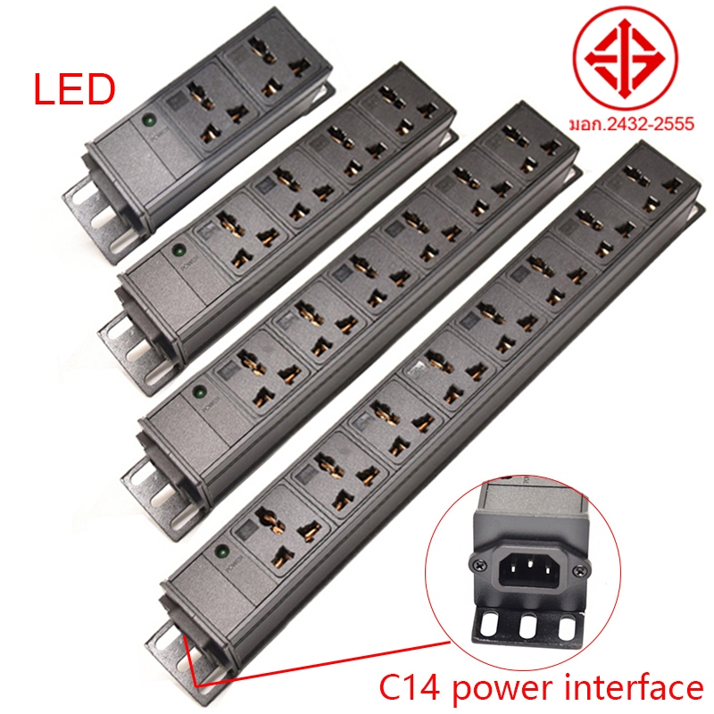 รางปลั๊กพ่วงเซิร์ฟเวอร์ PDU C14 2-12 ทาง มีไฟ LED