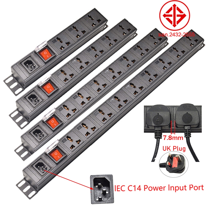 รางปลั๊กไฟ อินพุต C14 PDU 2-12 บิต