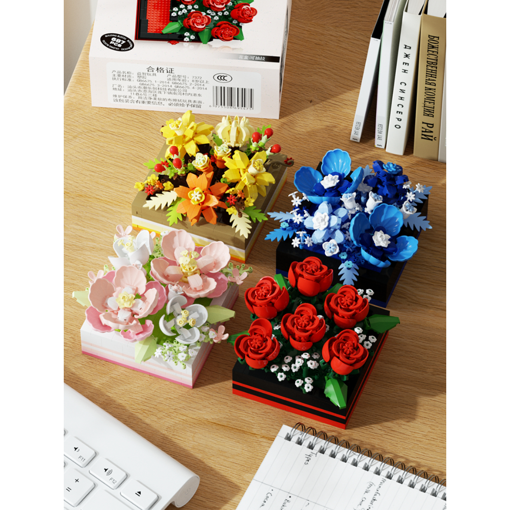 ตัวต่อ ดอกไม้ กล่องเก็บของ 🍎 11X11cm ใส่ของขวัญ ใส่เครื่องประดับ ใส่ขนม DIY ของขวัญ แฟน เฉพาะ <Nancy> - รูปที่ 5