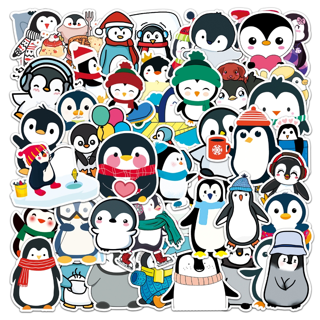 50ชิ้นใหม่น่ารักเพนกวินสติ๊กเกอร์สําหรับ ทําเอง หมวกกันน็อคจักรยานบัญชีมือกรณีดินสอกราฟฟิตีกันน้ําตกแต่งของขวัญ