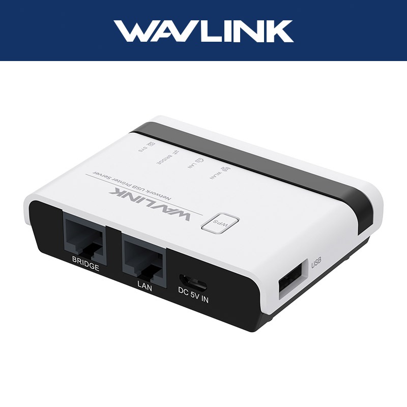 Wavlink USB WIFI Print Server ที่รองรับเครื่องพิมพ์ 4 เครื่อง เข้ากันได้กับเครื่องพิมพ์ที่รองรับ RAW
