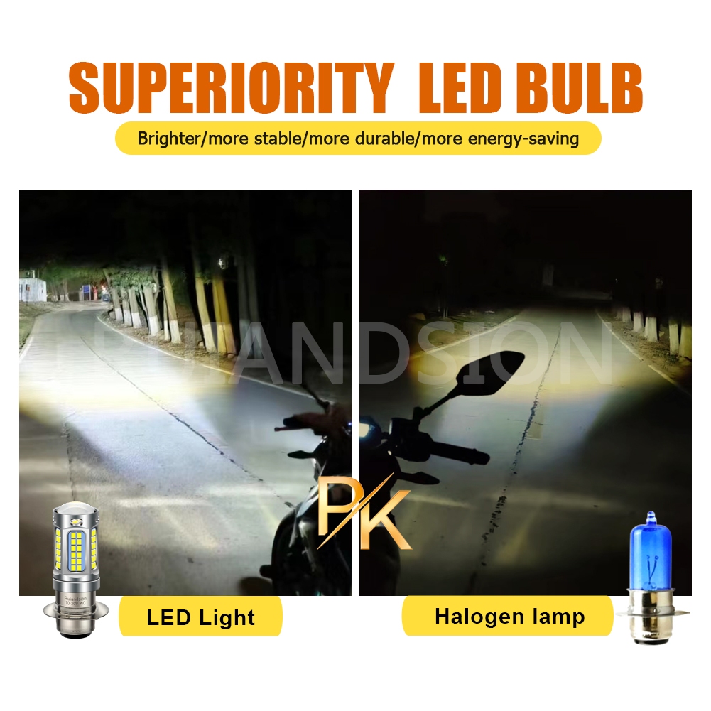 Ruiandsion 1/2x H6M LED ไฟหน้ารถจักรยานยนต์ P15D ไฟวิ่งกลางวัน AC 10-30V สีขาว Warm White ราคา ถูกที่สุด ดีลบีเคเค แกลเลอรีภาพที่ 9