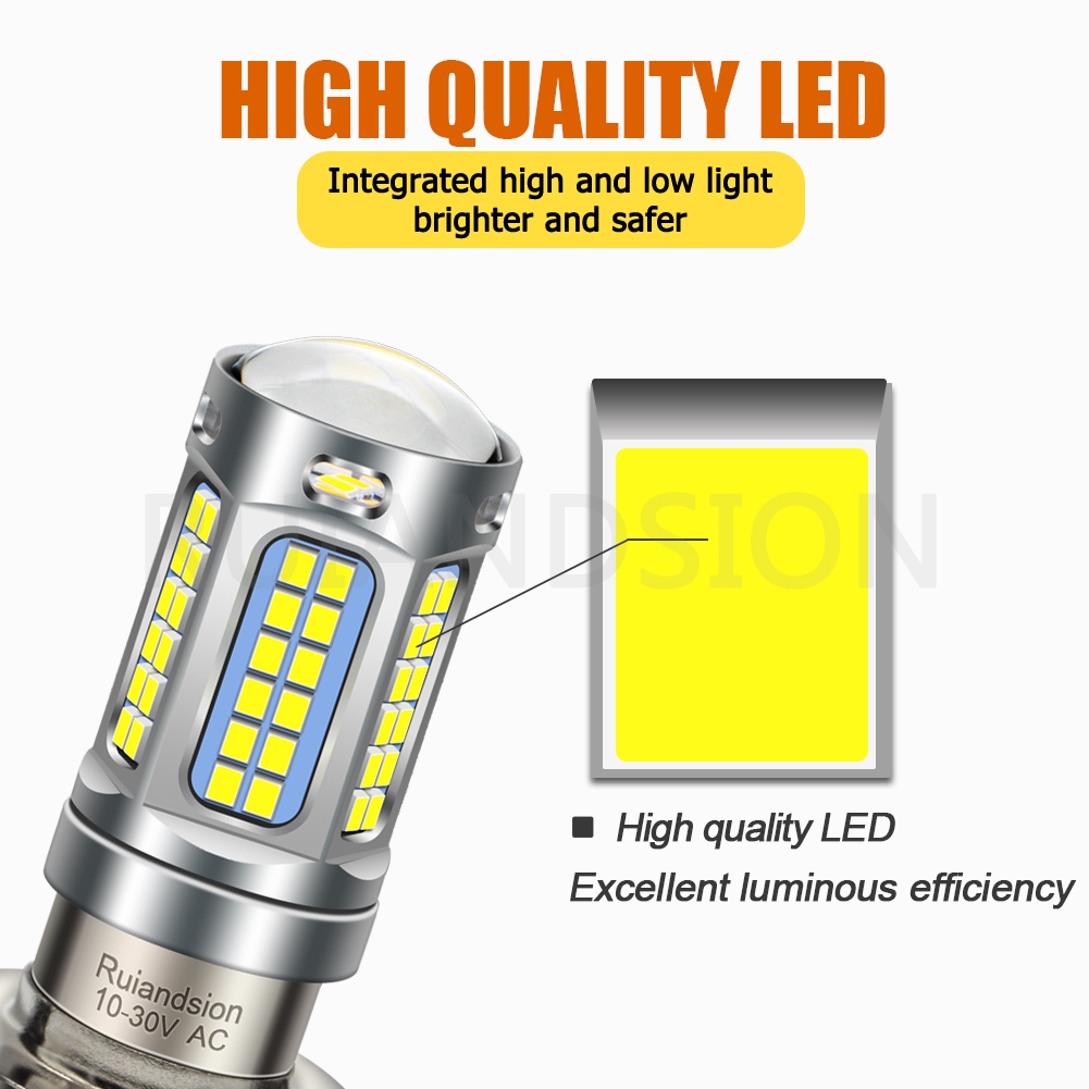 Ruiandsion 1/2x H6M LED ไฟหน้ารถจักรยานยนต์ P15D ไฟวิ่งกลางวัน AC 10-30V สีขาว Warm White ราคา ถูกที่สุด ดีลบีเคเค แกลเลอรีภาพที่ 5