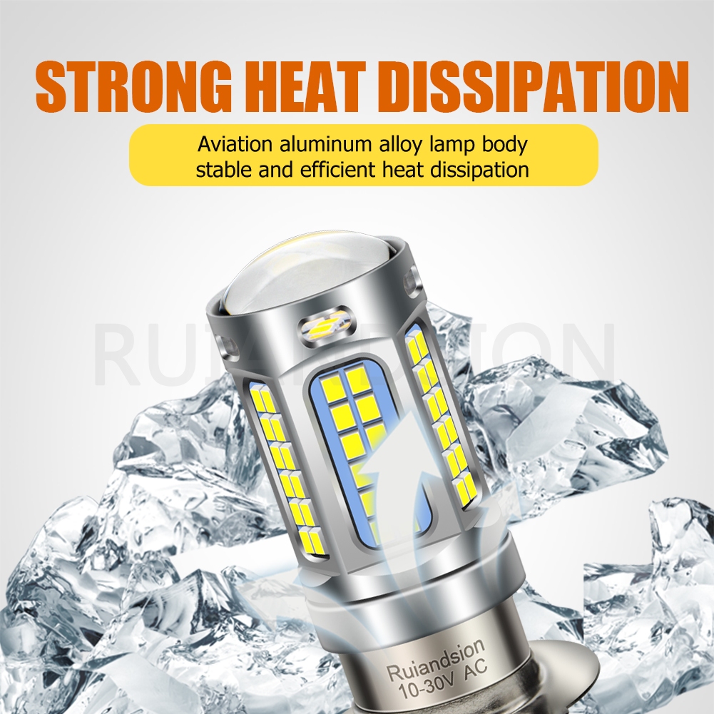 Ruiandsion 1/2x H6M LED ไฟหน้ารถจักรยานยนต์ P15D ไฟวิ่งกลางวัน AC 10-30V สีขาว Warm White ราคา ถูกที่สุด ดีลบีเคเค แกลเลอรีภาพที่ 7