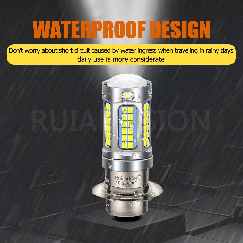 Ruiandsion 1/2x H6M LED ไฟหน้ารถจักรยานยนต์ P15D ไฟวิ่งกลางวัน AC 10-30V สีขาว Warm White ราคา ถูกที่สุด ดีลบีเคเค แกลเลอรีภาพที่ 8
