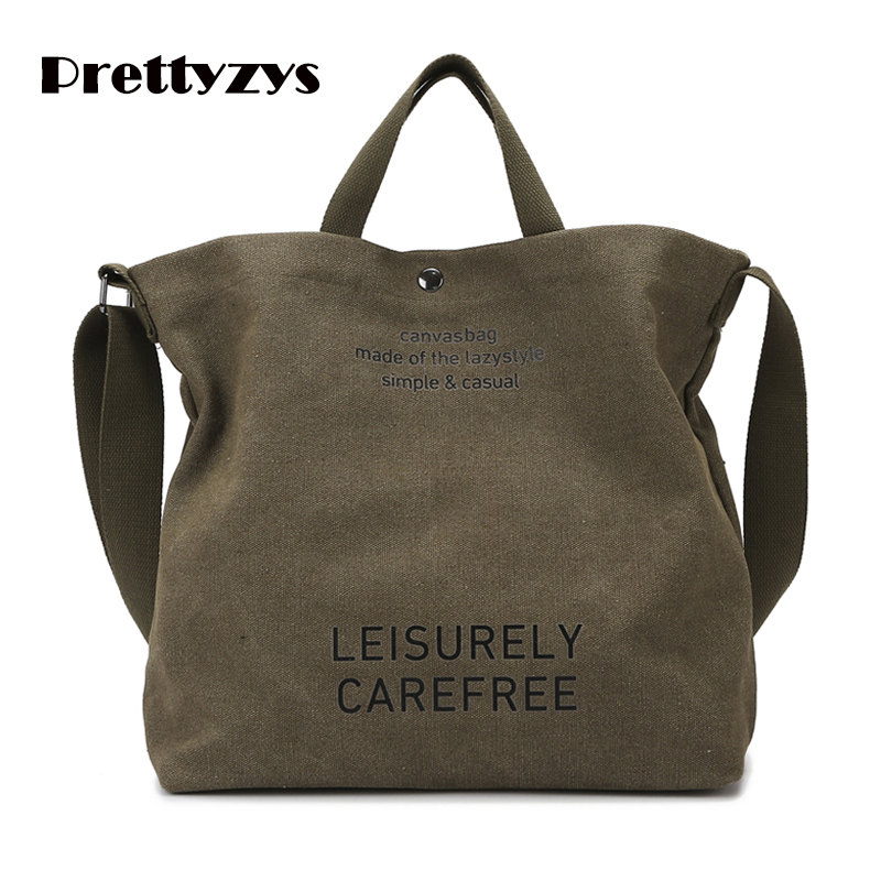 Tote Bag Prettyzys 2025 Casual Korean Canvas Bag Large capacity Sling Bag For Women