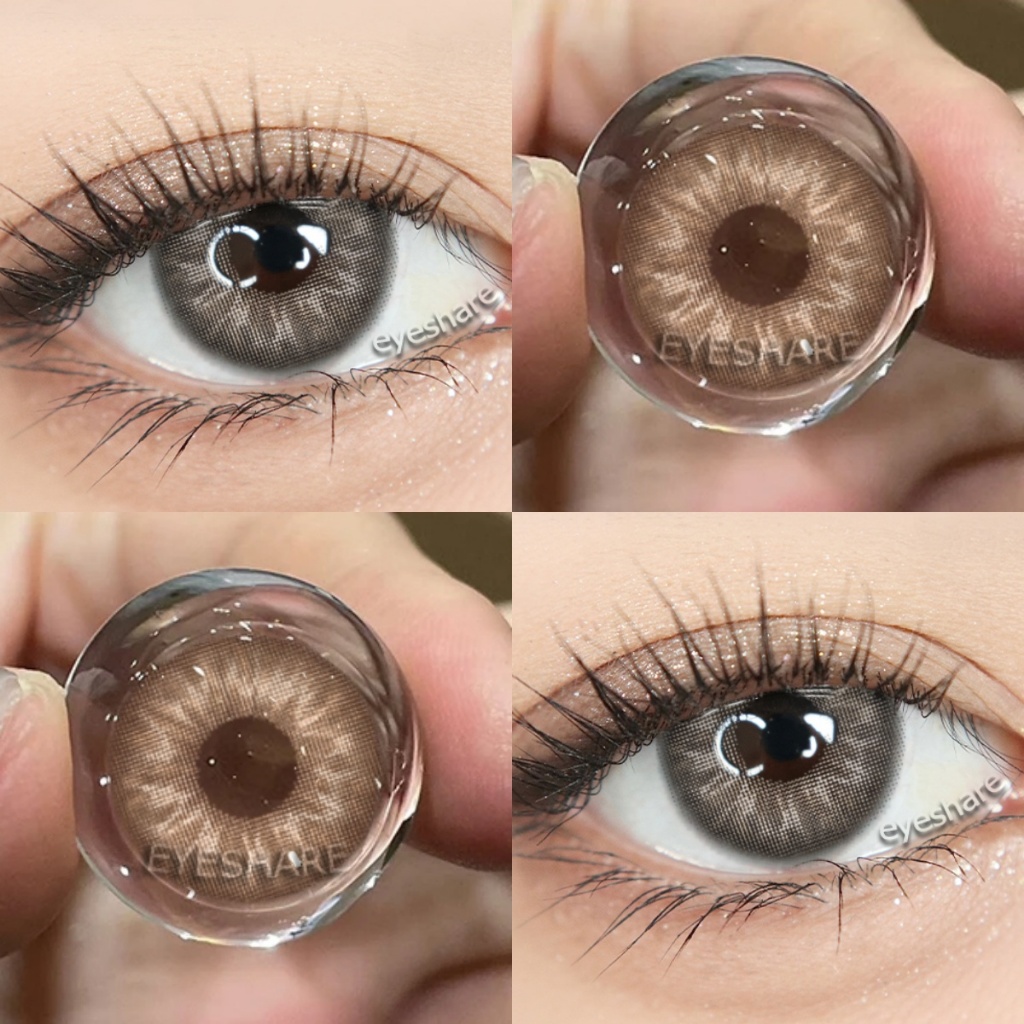 Eyeshare คอนแทคเลนส์ BRUSSELS สีน้ําตาลคอนแทคเลนส์สําหรับสวมใส่ทุกวันธรรมชาติเลนส์นุ่ม 2 ชิ้นสี Eye Contacts Yearly