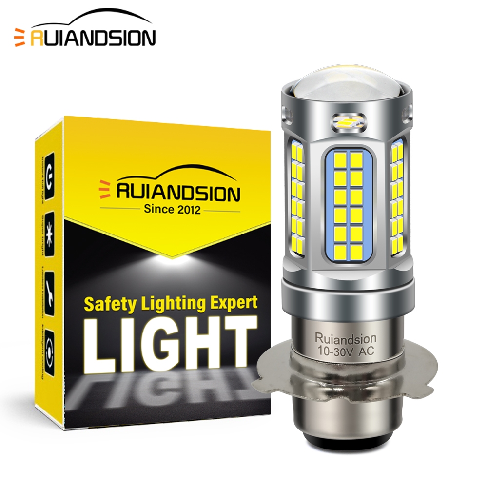 Ruiandsion P15D-25-3 หลอดไฟ LED รถจักรยานยนต์ AC 10-30V วันขับรถไฟหน้ารถจักรยานยนต์ 2 สี