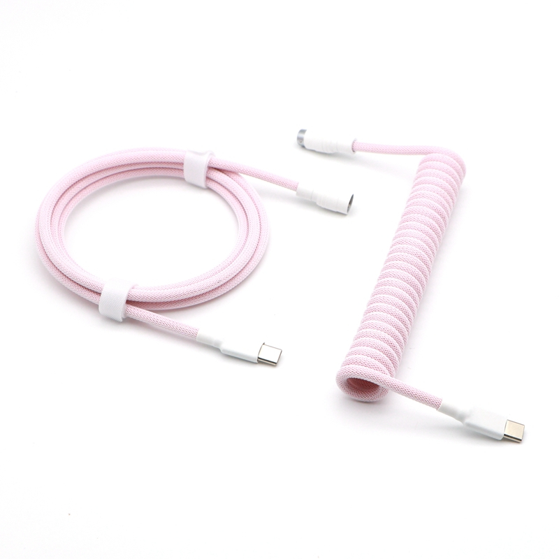 สายเกลียว Type-C เป็น Type-C ทําด้วยมือสําหรับคีย์บอร์ดแบบกลไกพร้อม Aviator YC8