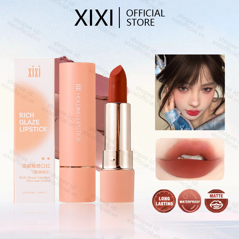 Xixi Matte Moisturizing ลิปสติก Lasting Non-Fading Non-Stick Cup ลิปสติกกันน้ํา Lip Glaze NO.D283