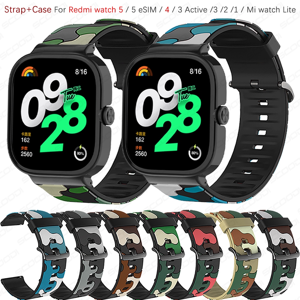 สายรัดซิลิโคน + สําหรับ Redmi watch 5 / 5 eSIM / 4 / 3 Active / 3 / 2 / 1 / Mi watch Lite watch Watchband สร้อยข้อมือชุดอุปกรณ์เสริม