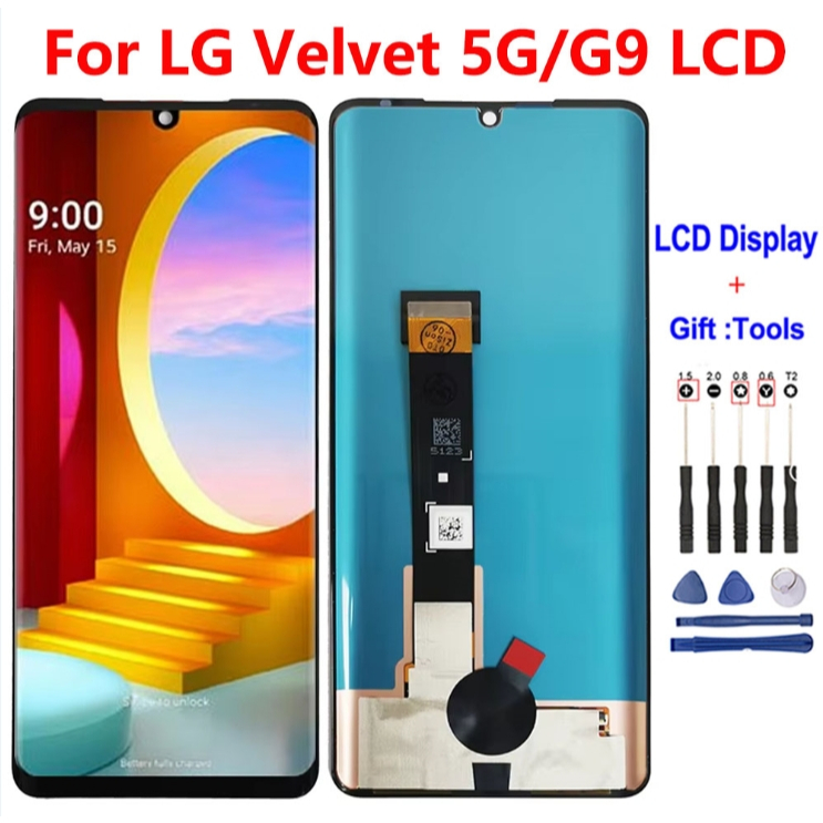 6.8 "จอแสดงผล OLED สําหรับ LG กํามะหยี่ 5G LM-G900N LM-G900EM LCD กรอบหน้าจอ LCD Touch Panel Digitiz