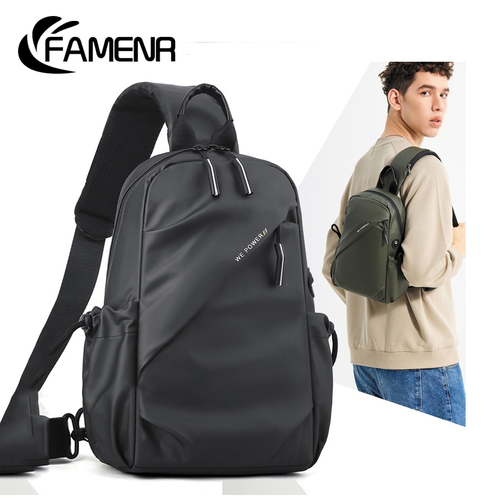 FAMENR【พร้อมส่ง】ใหม่ กระเป๋าคาดอก กระเป๋าสะพายข้าง กันน้ํา สําหรับผู้ชาย