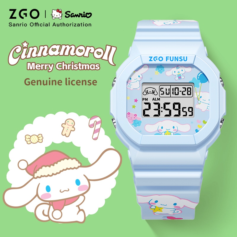 ZGO x Sanrio Cinnamoroll นาฬิกาเด็ก กันน้ำได้ 100% ปฏิทิน นาฬิกาปลุก นาฬิกาเด็กผู้ชาย 8611