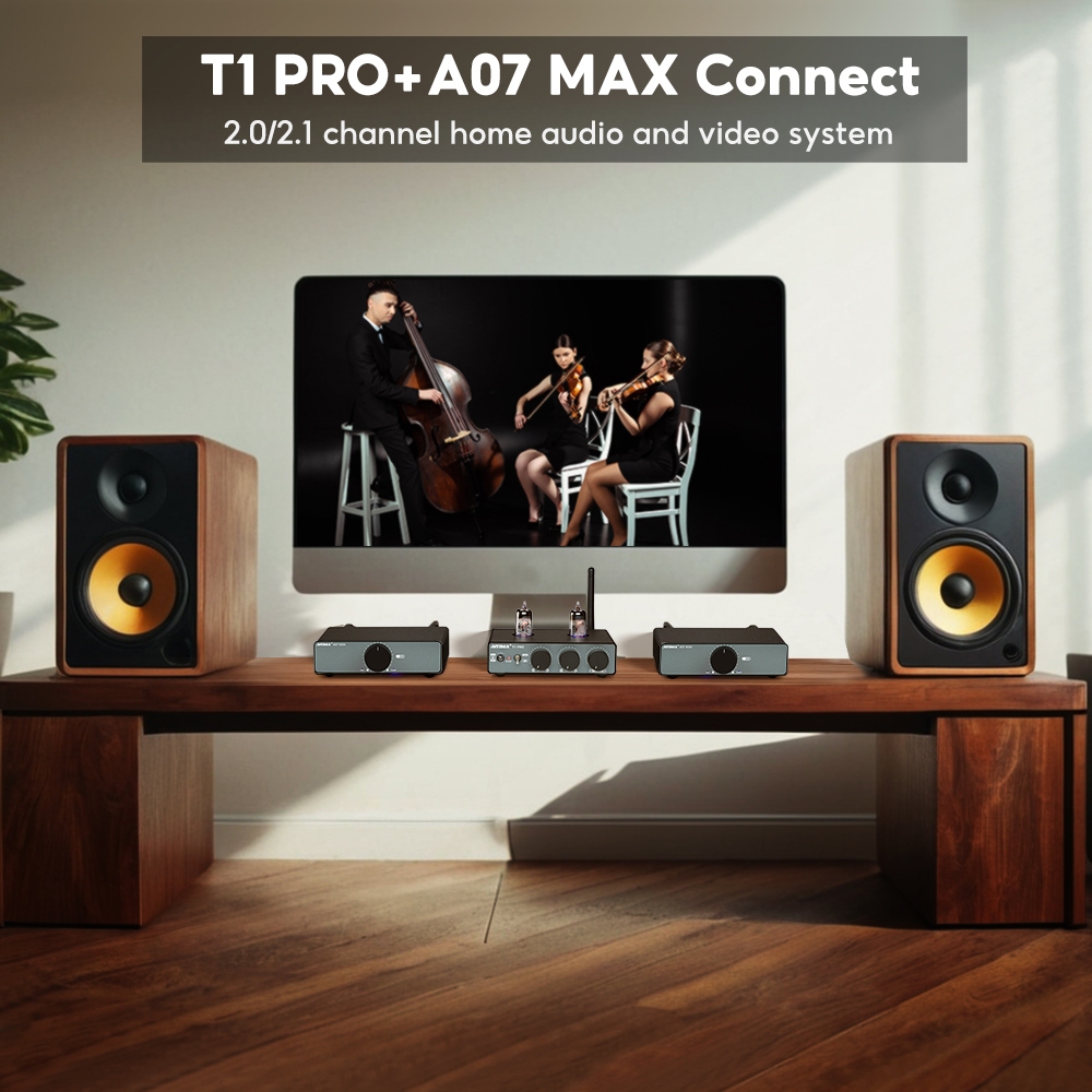 Aiyima T1 PRO สูญญากาศหลอด Preamplifier เครื่องขยายเสียงเสียงบ้าน RCA อินพุตบลูทูธเบส Treble Control HiFi สเตอริโอ AUX 12V Trigger