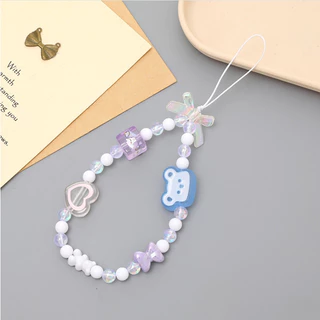 ของแถมสุดน่ารัก🎁 สายคล้องโทรศัพท์ลายการ์ตูน พร้อมสร้อยลูกปัด ใช้งานได้ทั้งกล้อง!