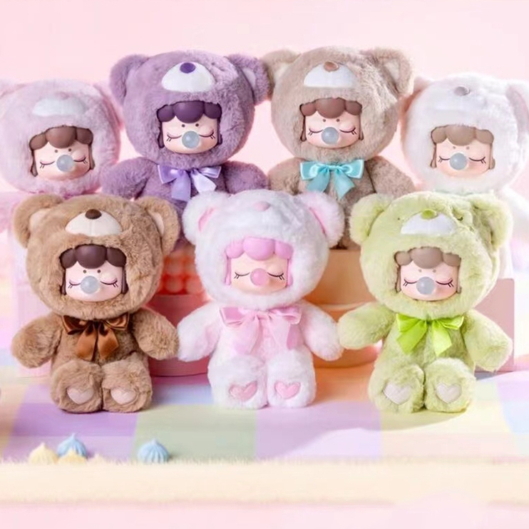 🚚ส่งภายใน 24 ชั่วโมง🚚Ruolai Nanci ชุดไวนิลช็อกโกแลตหมีสีสันสดใสเครื่องประดับตุ๊กตาตุ๊กตากล่องตาบอดของขวัญน่ารัก