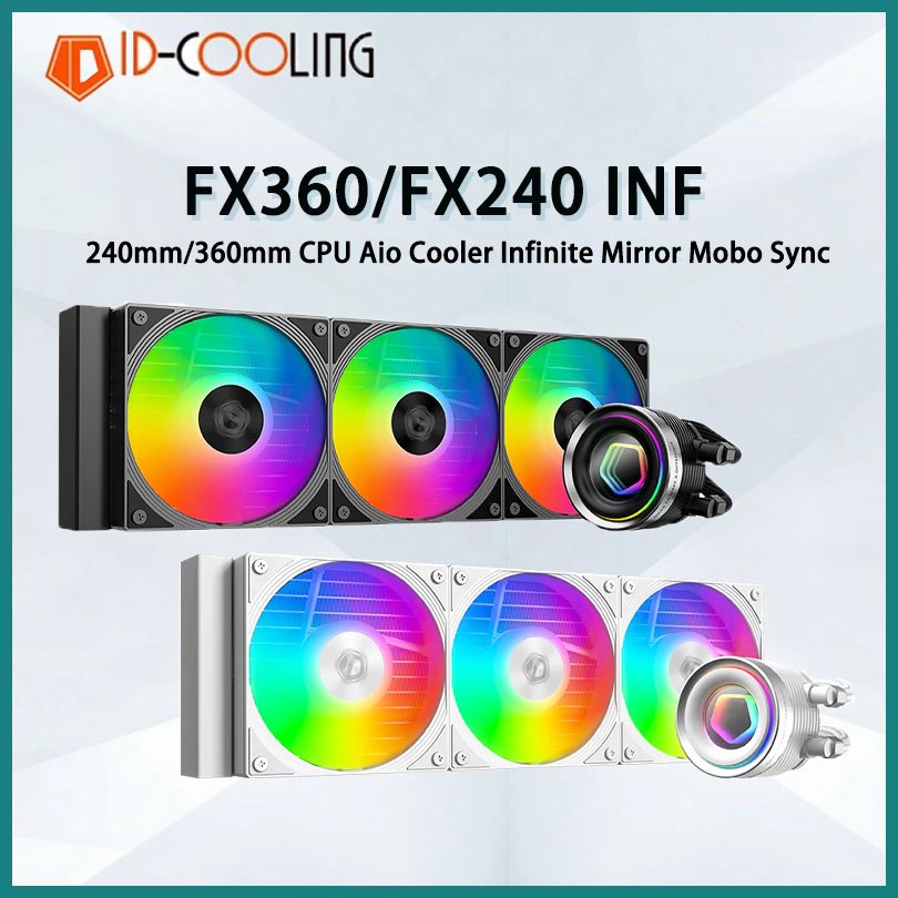 Id-cooling FX360 INF FX240 INFWater Cooled Heat Sink สีดํา/สีขาว 5V ARGB คอมพิวเตอร์ CPU Heat Sink