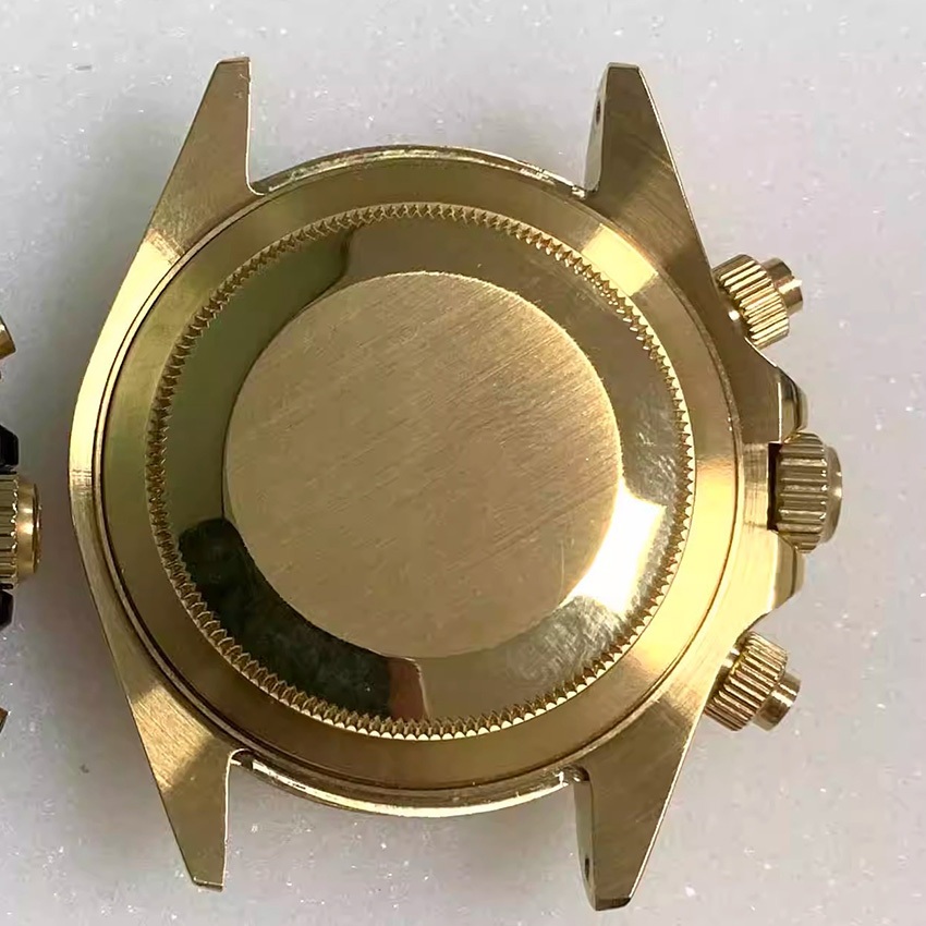 39 มม.นาฬิกาเพชรขอบควอตซ์การเคลื่อนไหว Electro-gold Plated สแตนเลสกรณี Sapphire Glass อุปกรณ์เสริมสําหรับ VK63 การเคลื่อนไหว