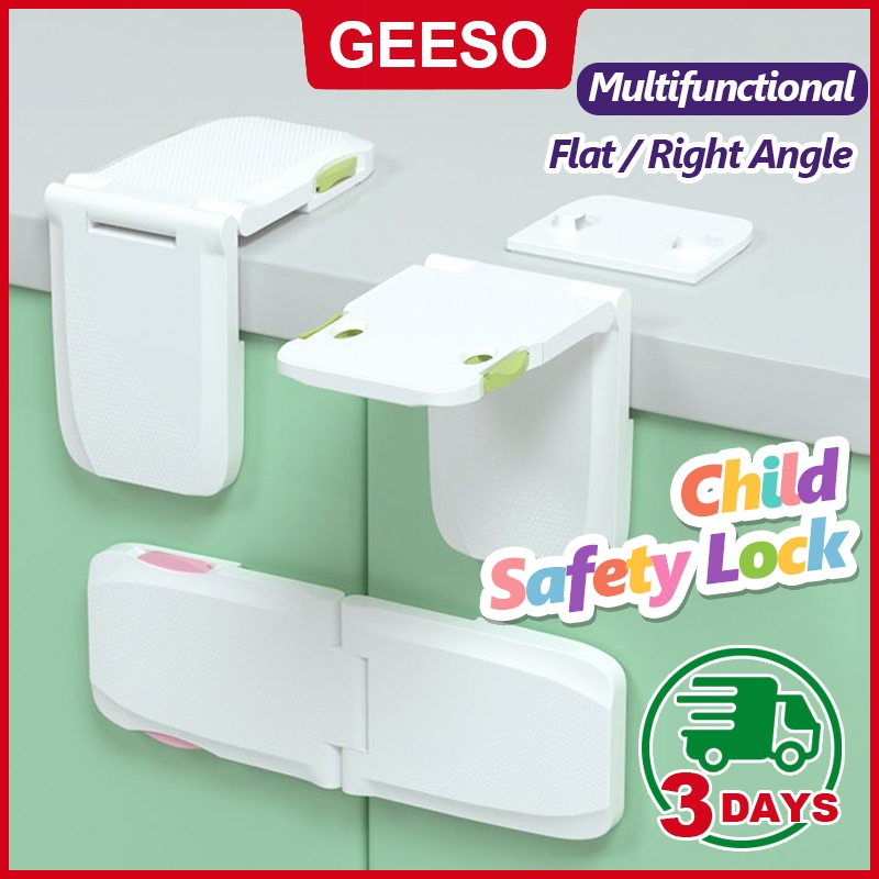 GEESO Child Safety Lock For Drawer Door ที่ล็อคตู้ ที่ล็อคประตู ที่ล็อคลิ้นชัก “รุ่นฝาพับ” เพื่อความปลอดภัยสำหรับเด็ก มาตราฐาน 儿童抽屉锁