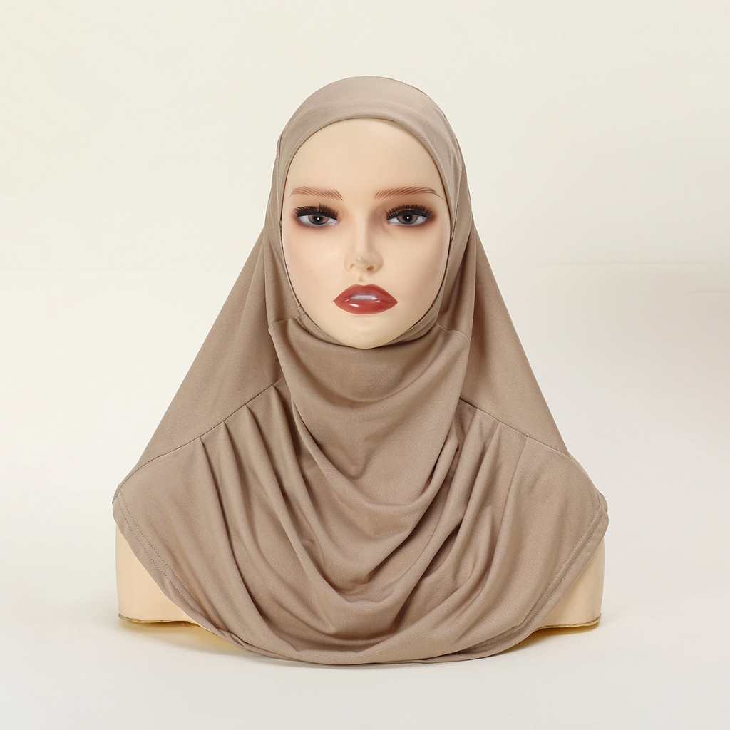 Laven ขนาดใหญ่ยืดหยุ่น Crinkle ภายใน Hijab ผู้หญิงคริสตัลผ้าลินิน Instant Hijab ยืดมุสลิม Hijab Undercap