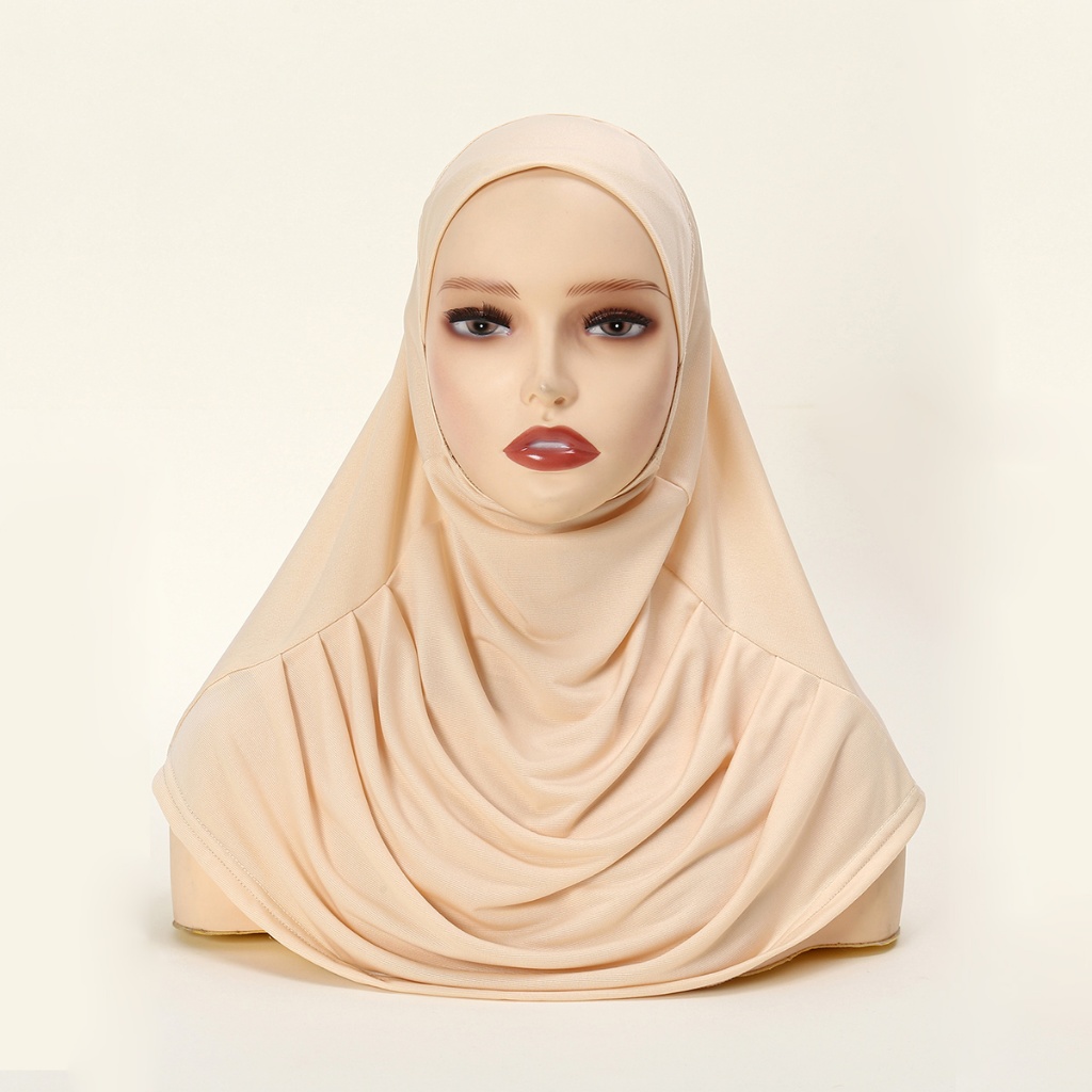Laven ขนาดใหญ่ยืดหยุ่น Crinkle ภายใน Hijab ผู้หญิงคริสตัลผ้าลินิน Instant Hijab ยืดมุสลิม Hijab Undercap