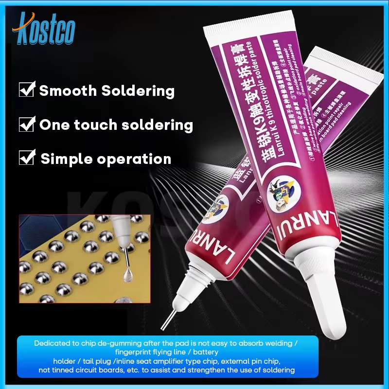 Lanrui K9 15ml Thixotropic De Sulfurization Paste สําหรับลายนิ้วมือ Flight Line/แบตเตอรี่ผู้ถือ/หางปลั๊กเชื่อมซ่อม