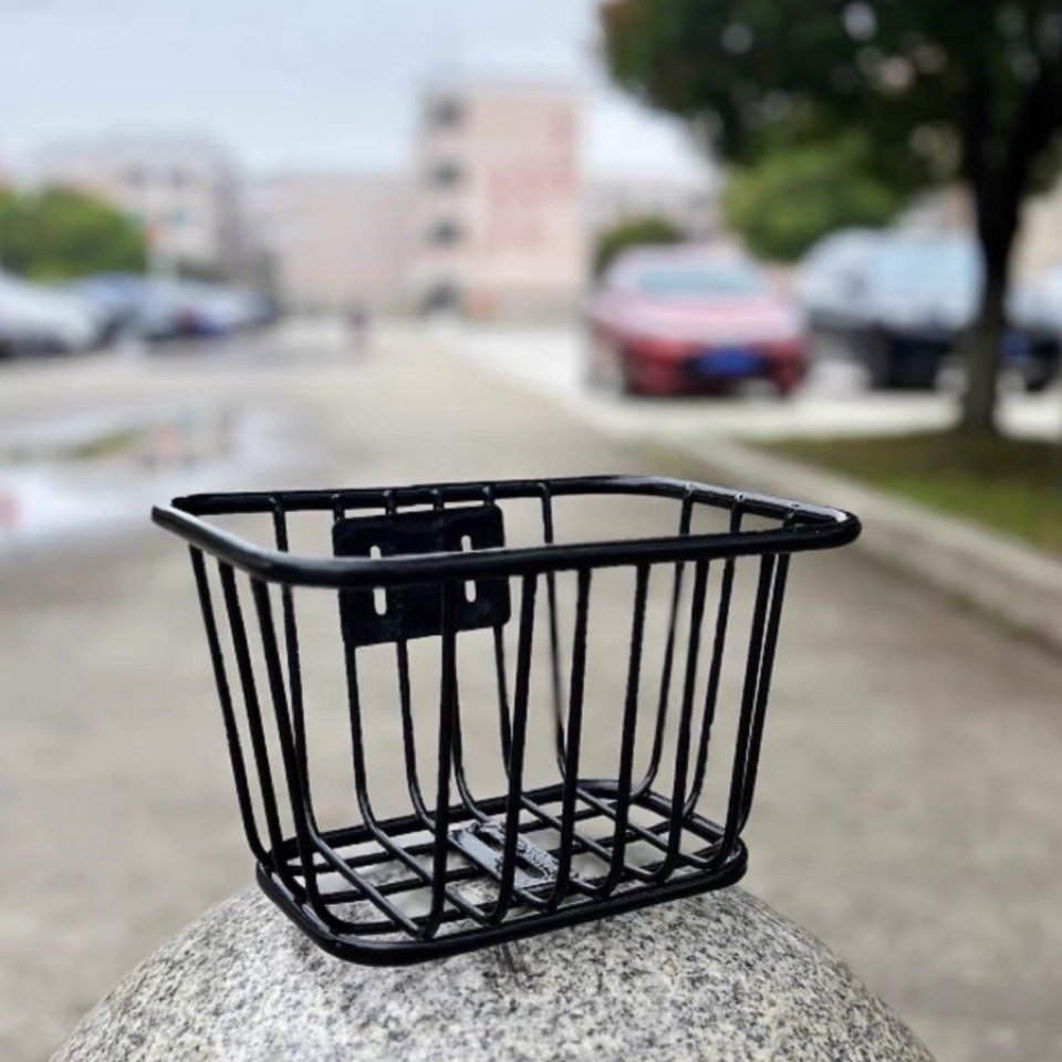 🏍️ ตะกร้าหน้าจักรยานเหล็กขนาดเล็กสำหรับเด็ก ปั่นจักรยานกลางแจ้ง 1 ชิ้น ขนาด 9.8X7.1X5.9 นิ้ว