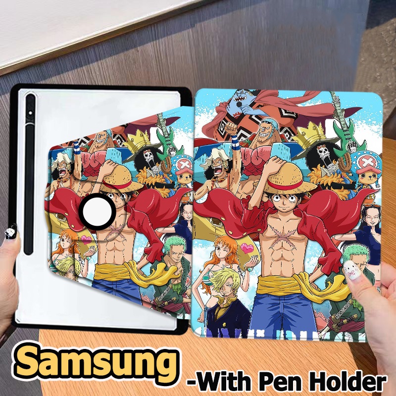 [พร้อมส่ง 🇹🇭]เคสฝาพับ Samsung Galaxy Tab S7 S8 S9 S7FE S9FE S9FE+  Galaxy Tab S9+ S8+ S7+ S10+ A8 A9 A9+ S6Lite A7Lite เคสหมุนได้360 องศาหมุน เคส Samsung One Piece Samsung case