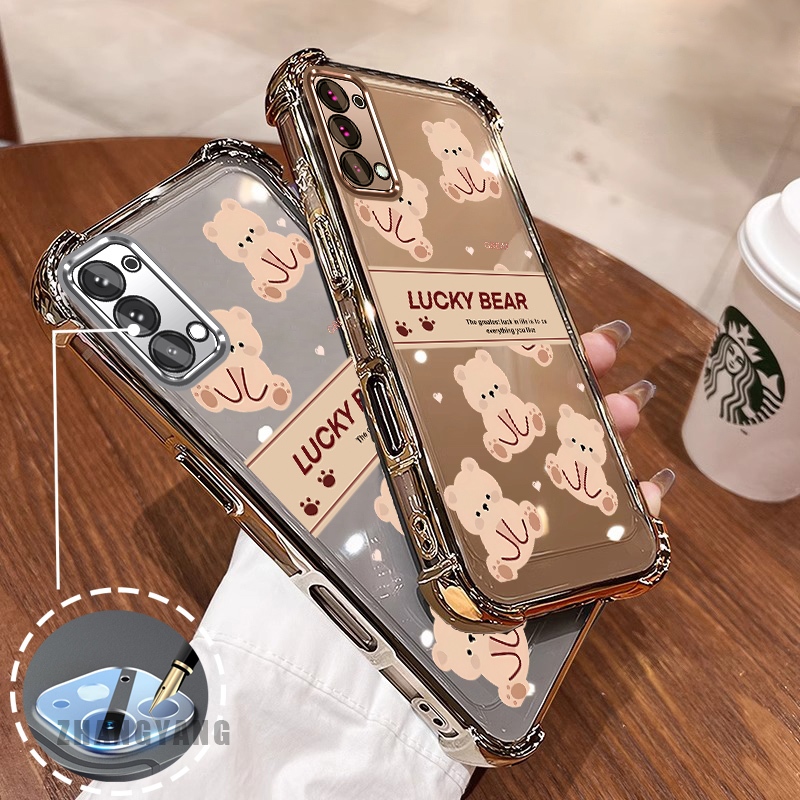 กรณีสําหรับ OPPO Reno 5 Reno 5k Super anti drop เคสโทรศัพท์ไฟฟ้าความงาม Lucky Bear ออกแบบใหม่รูปแบบ TPU soft case