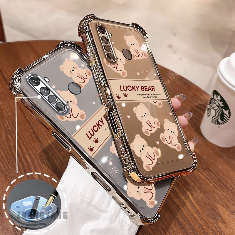 สําหรับrealme 5 5i 5s 6i c3 Super anti DROPเคสโทรศัพท์ไฟฟ้าความงามLucky Bearออกแบบใหม่รูปแบบTPU soft case