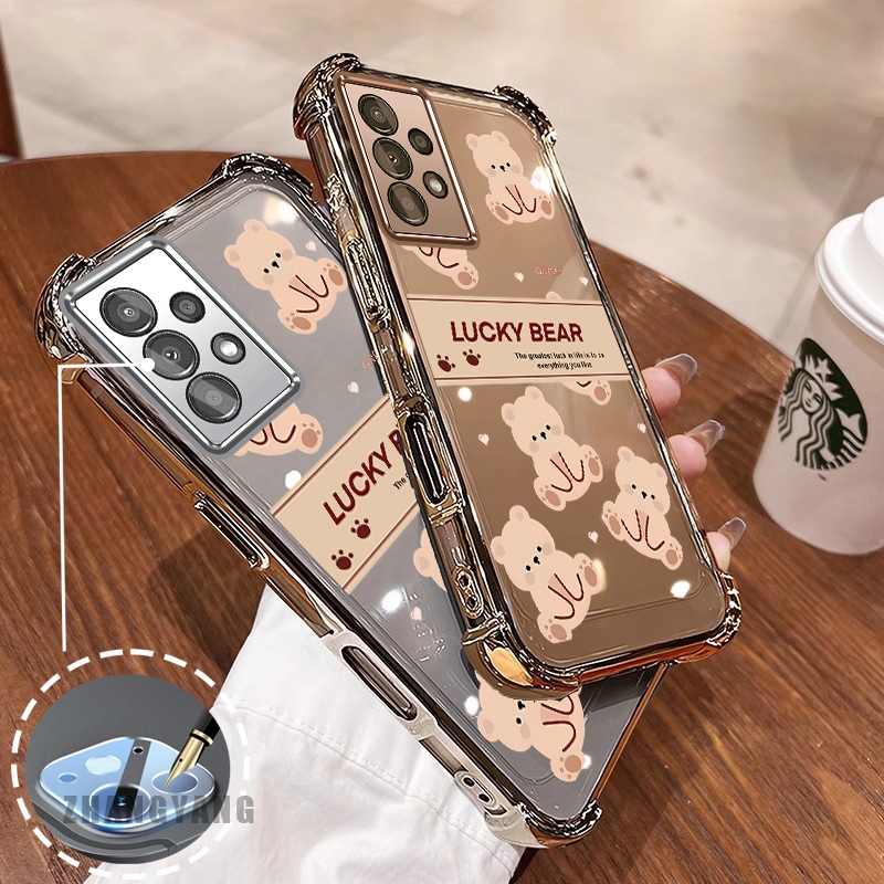 SAMSUNG สําหรับsamsung A32 4G A32 5G A52 Super anti DROPเคสโทรศัพท์ไฟฟ้าความงามLucky Bearออกแบบใหม่รูปแบบTPU soft case