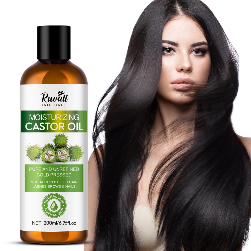 Castor Oil ดูแลผมหนา ฟื้นฟูผมเสีย ลดผมแห้งชี้ฟู ผมนุ่มลื่น 200ml บํารุงขนตาและคิ้ว