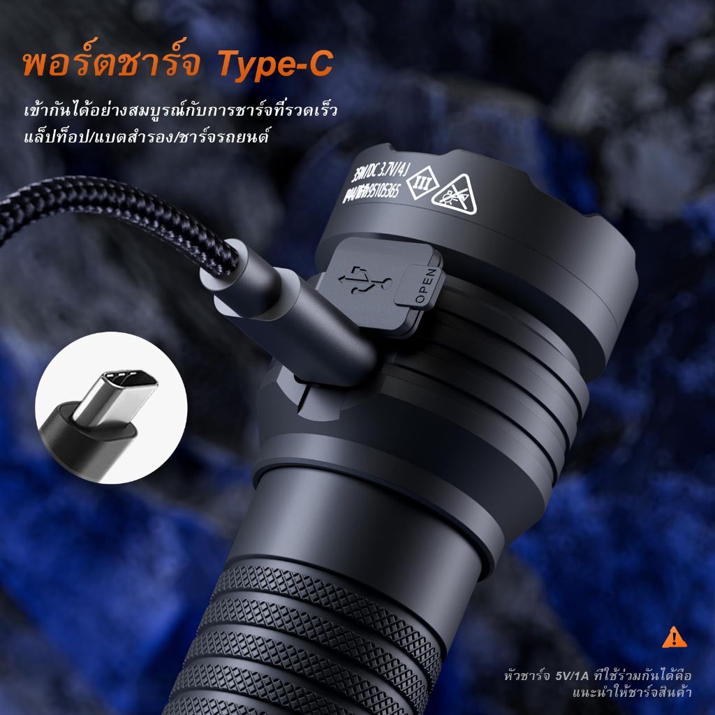 SUPERFIRE كشاف L25 ‏35 واط 3700 لومن بشحن Type-C — صورة 7