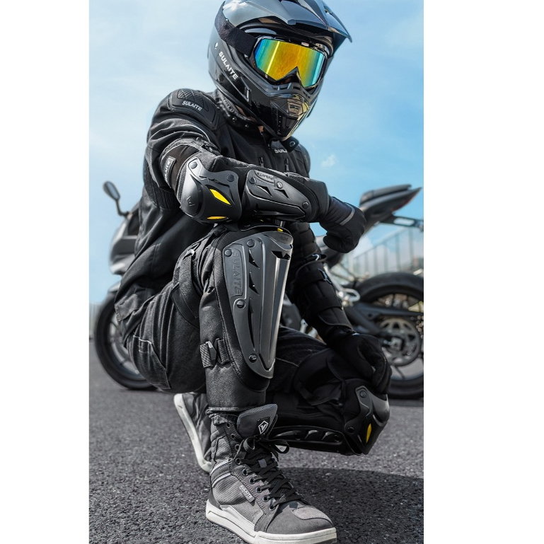 Sulaite-สุไลต์ กํามะหยี่หนาอบอุ่นขี่ชุดป้องกันรองเข่าและสนับศอก