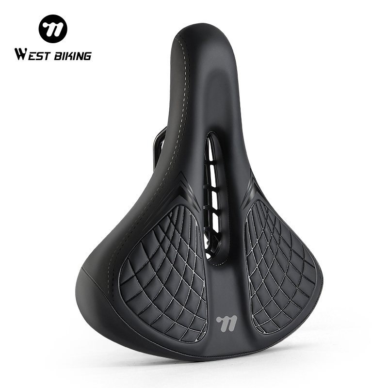 WEST BIKING จักรยานอาน Hollow Breathable ขี่จักรยานอานฤดูใบไม้ผลิ Shock-Absorbing เบาะกันน้ําจักรยานที่นั่งอุปกรณ์จักรยาน
