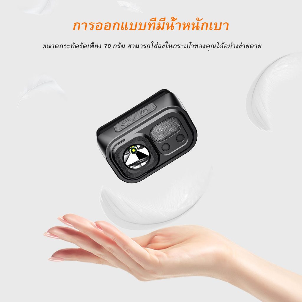 SUPERFIRE RT30 LED ไฟฉายคาดหัว LED ชาร์จใหม่ได้ 2000mAh ไฟฉายคาดหัว ไฟฉายสีแดง ระยะไกล แสงสีขาว